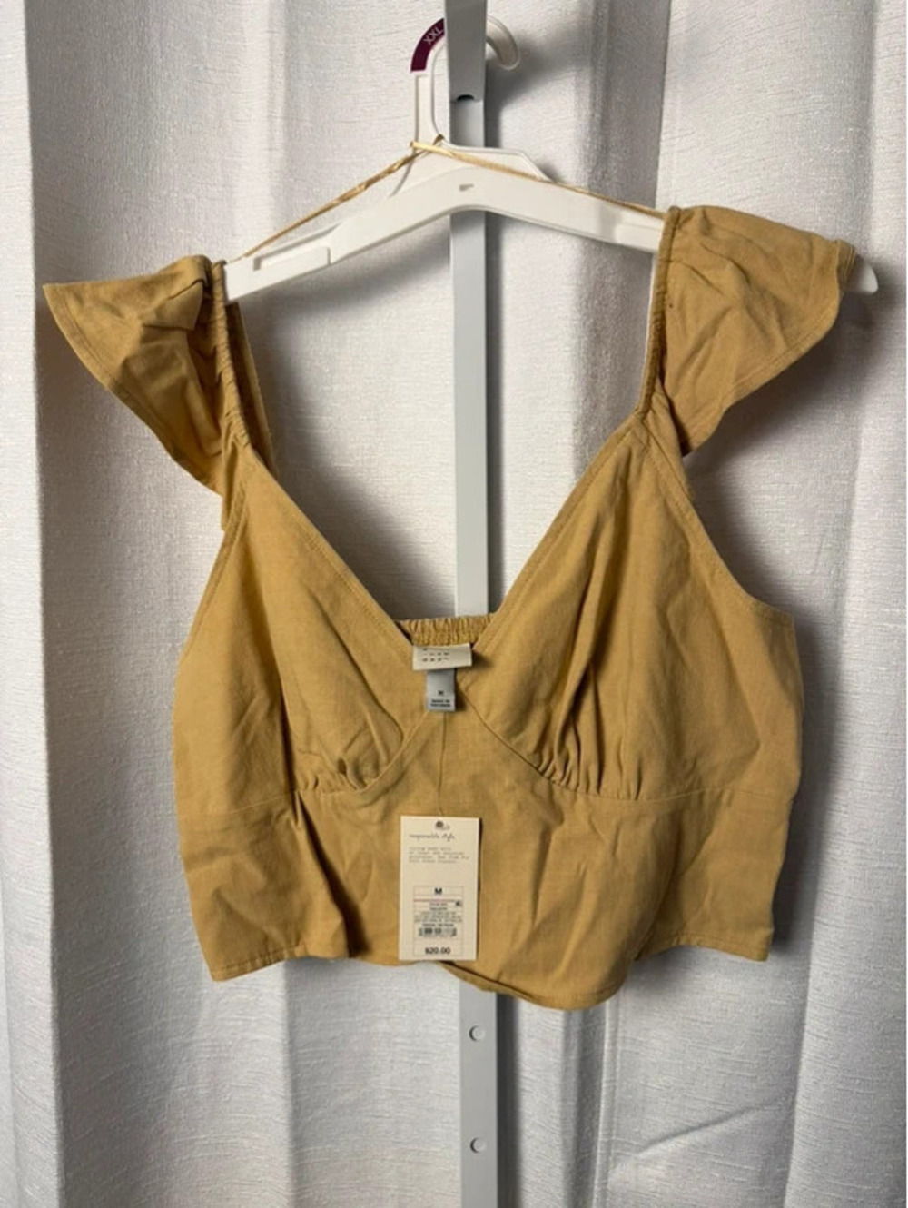 Tan crop top size medium